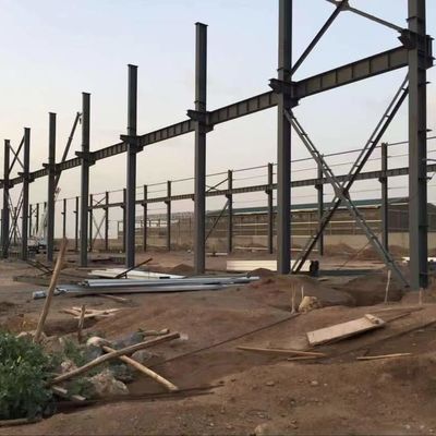 CE bâtiment d'entrepôt préfabriqué galvanisé économique soudé en acier de type H
