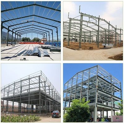 Atelier de construction industrielle en acier avec appuie-genoux en acier d'angle et finition de voile en PVDF