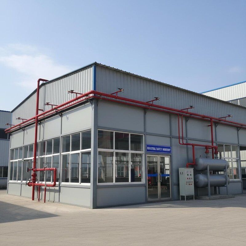 Atelier d'acier ignifuge comprenant un système de protection contre l'incendie en option conçu pour répondre à des normes strictes de sécurité industrielle