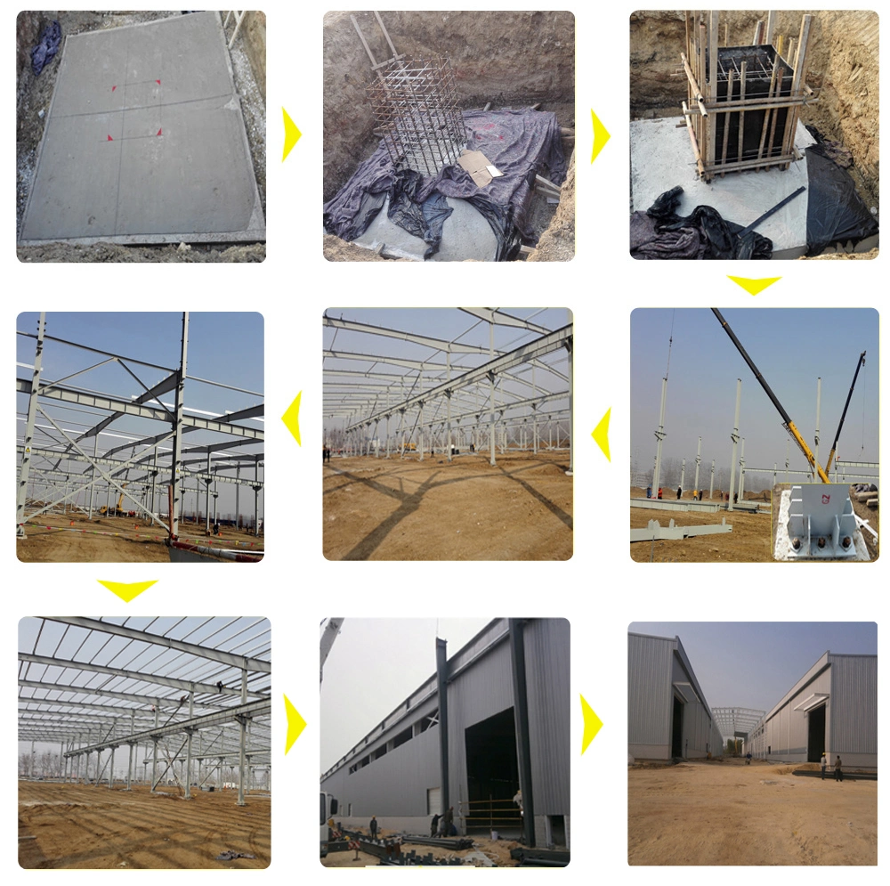 Q235 Atelier de construction en acier entrepôt métallique préfabriqué Certificat SGS 9