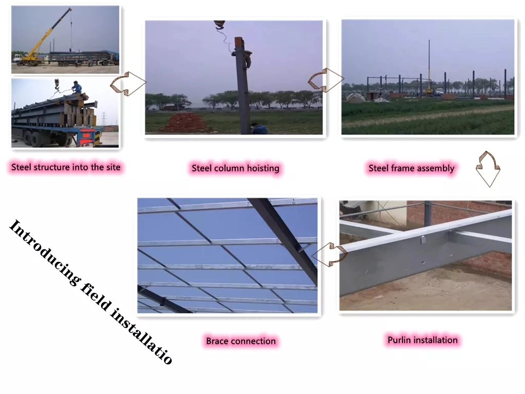 Constructions en métal galvanisé Atelier Structure en acier Certificat ISO 6